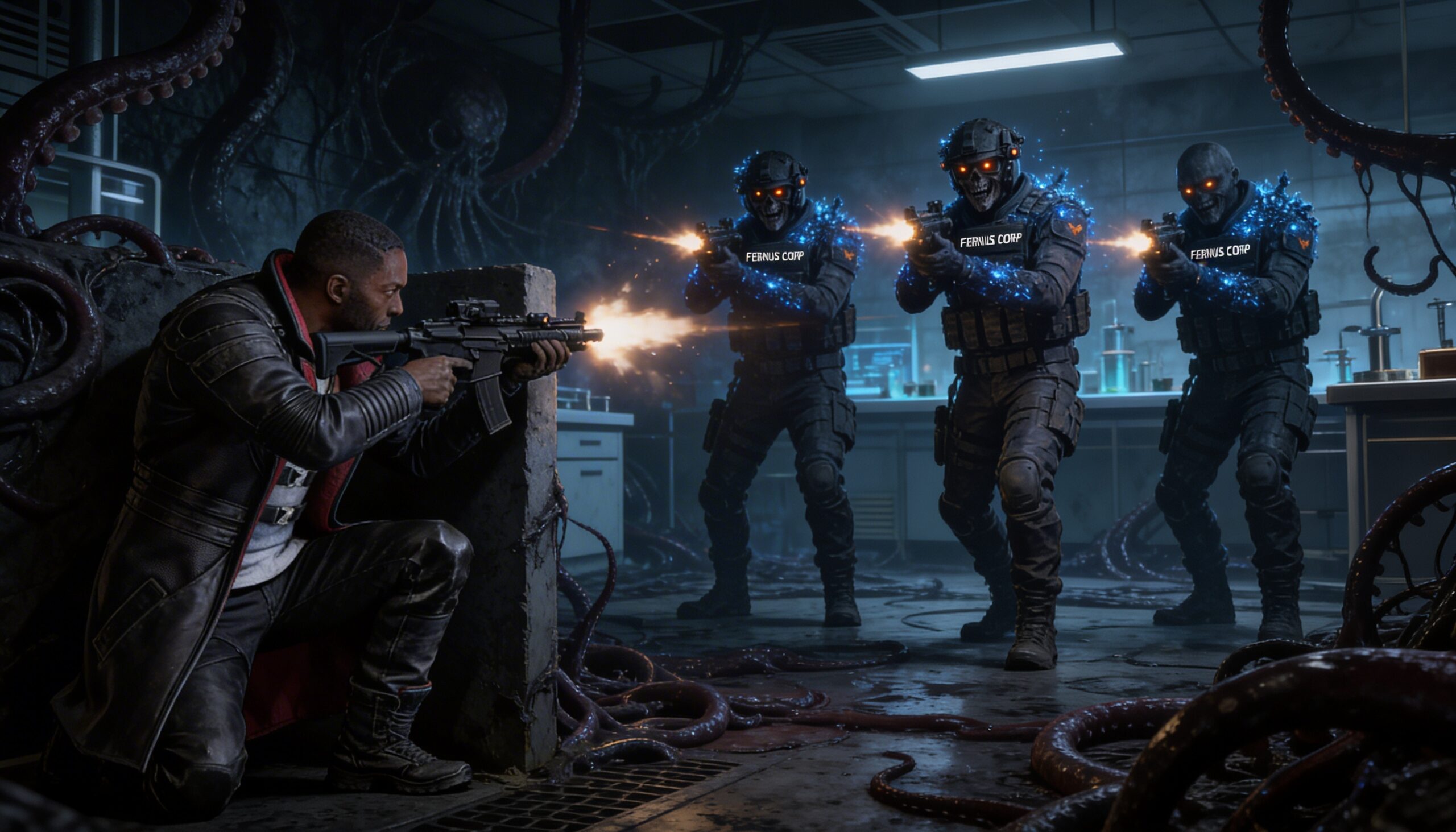 Rolomon strzela do grzybowych berserkerów Fernus Corporation